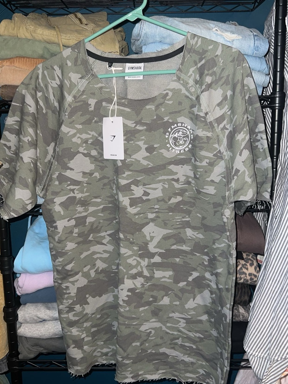 Gymshark Green Camo Legacy Rag Top